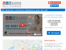 Tablet Screenshot of karisselfstorage.com.au